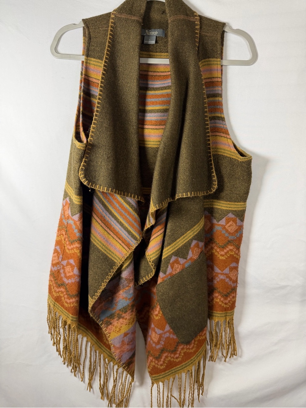 Natural Reflections Southwestern Fringe Vest – Size Large